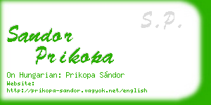 sandor prikopa business card